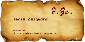 Haris Zsigmond névjegykártya